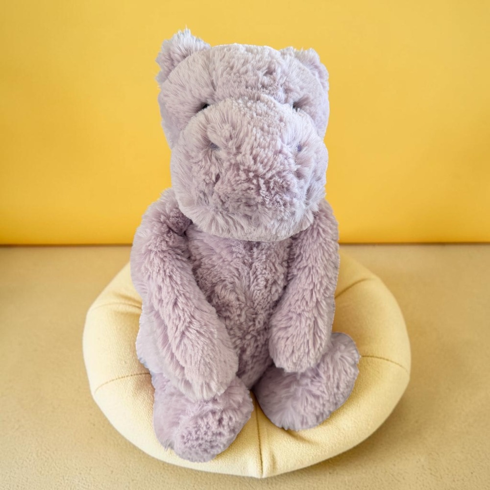 Jellycat Bashful Hippo Lilac Purple Plush Medium 12" Stuffed Toy Retired